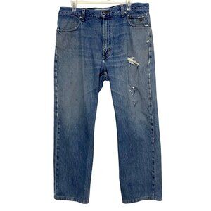 Harley Davidson Mens Jeans 36 x 30 Blue Biker Rider Distressed Work Wear